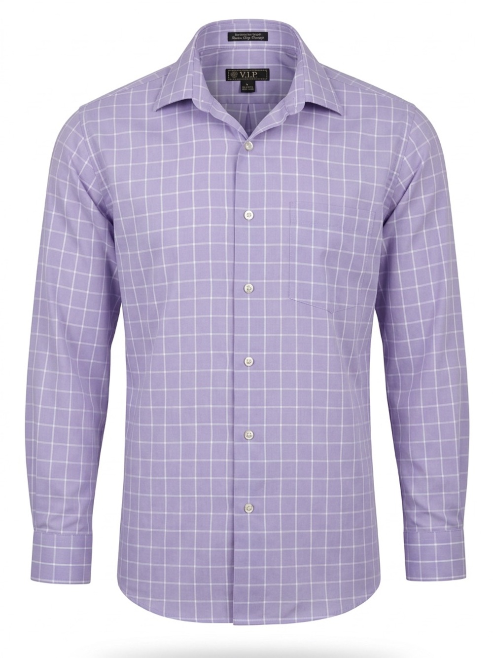 ALFRED SUNG Men’s Lavender Windowpane Dress Shirt